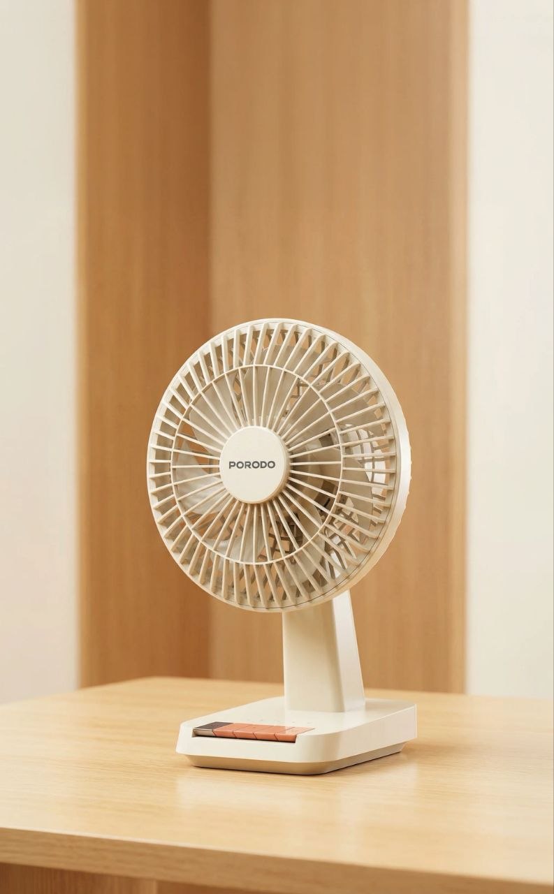 پنکه رومیزی شارژی پرودو (Porodo Chillo Desk Portable Desk Fan) کد PDLFSTDF1
