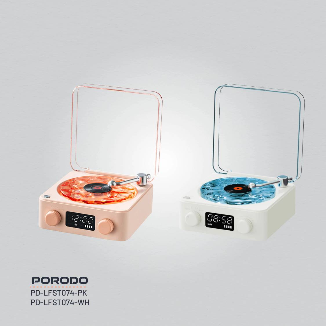 اسپیکر قابل حمل و دستگاه طرح گرامافون (White Noise) از برند Porodo Lifestyle