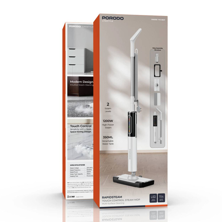 بخارشوی ایستاده پورودو (Porodo Lifestyle RapidSteam Touch Control Steam Mop) مدل PDHDTB506