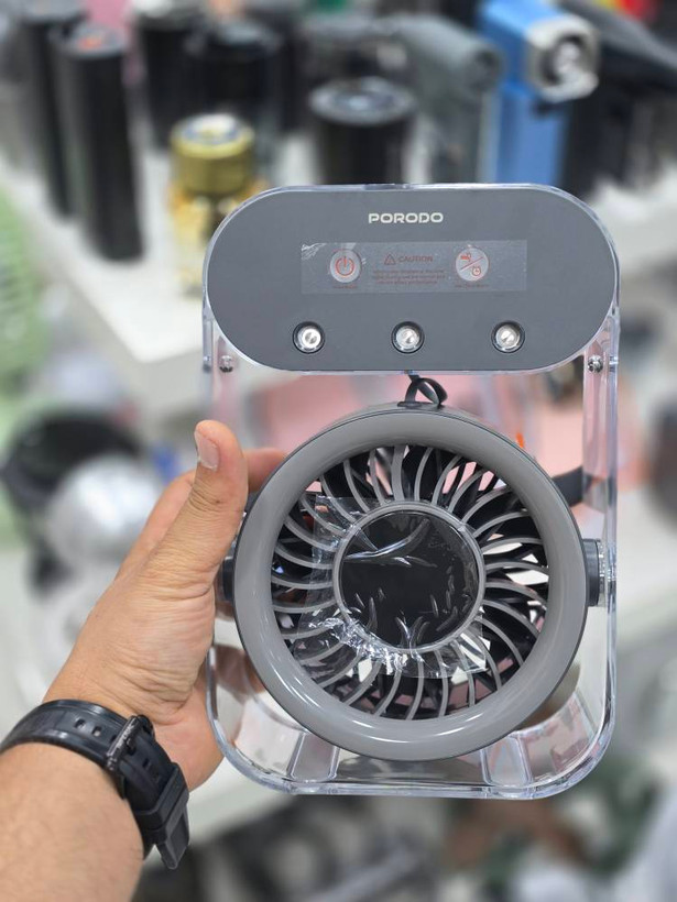 پنکه شارژی و رطوبتساز (مست فن - Mist Fan) قابل حمل از برند Porodo Lifestyle مدل PDLFSTZH26