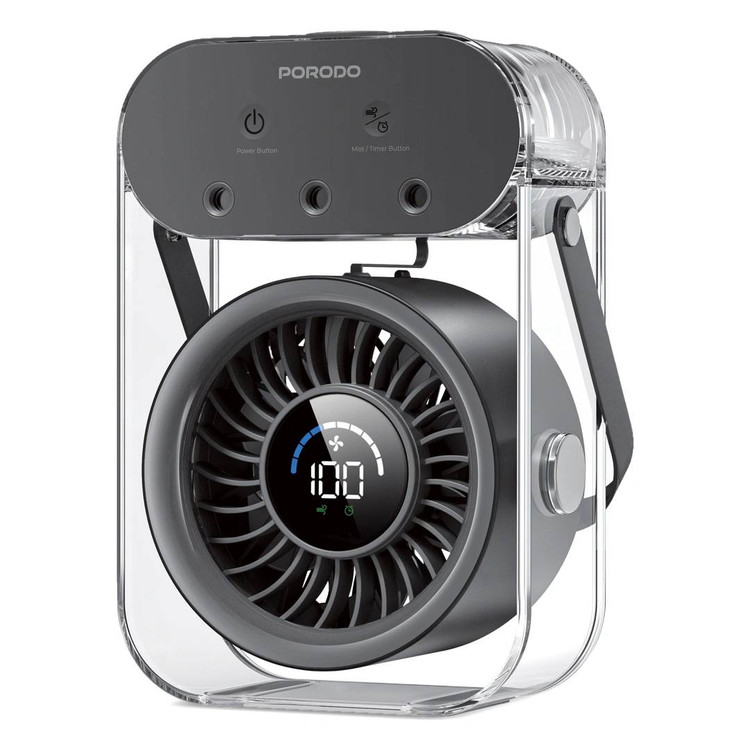 پنکه شارژی و رطوبتساز (مست فن - Mist Fan) قابل حمل از برند Porodo Lifestyle مدل PDLFSTZH26