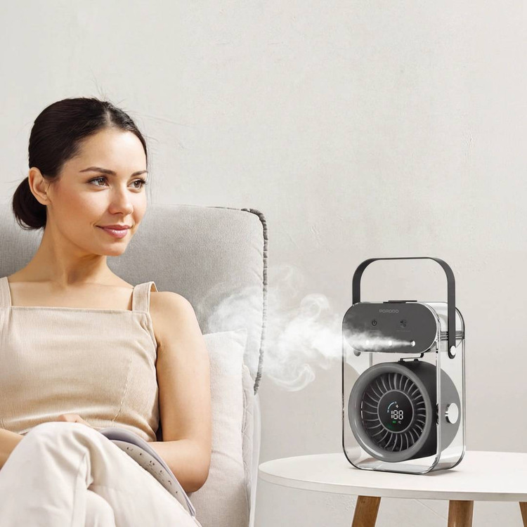پنکه شارژی و رطوبتساز (مست فن - Mist Fan) قابل حمل از برند Porodo Lifestyle مدل PDLFSTZH26