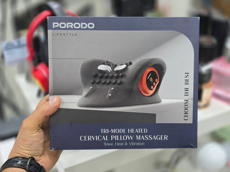 ماساژور بالش گردنی گرم شونده سه حالته Porodo Lifestyle با موج گرما و لرزش مدل STBZ02