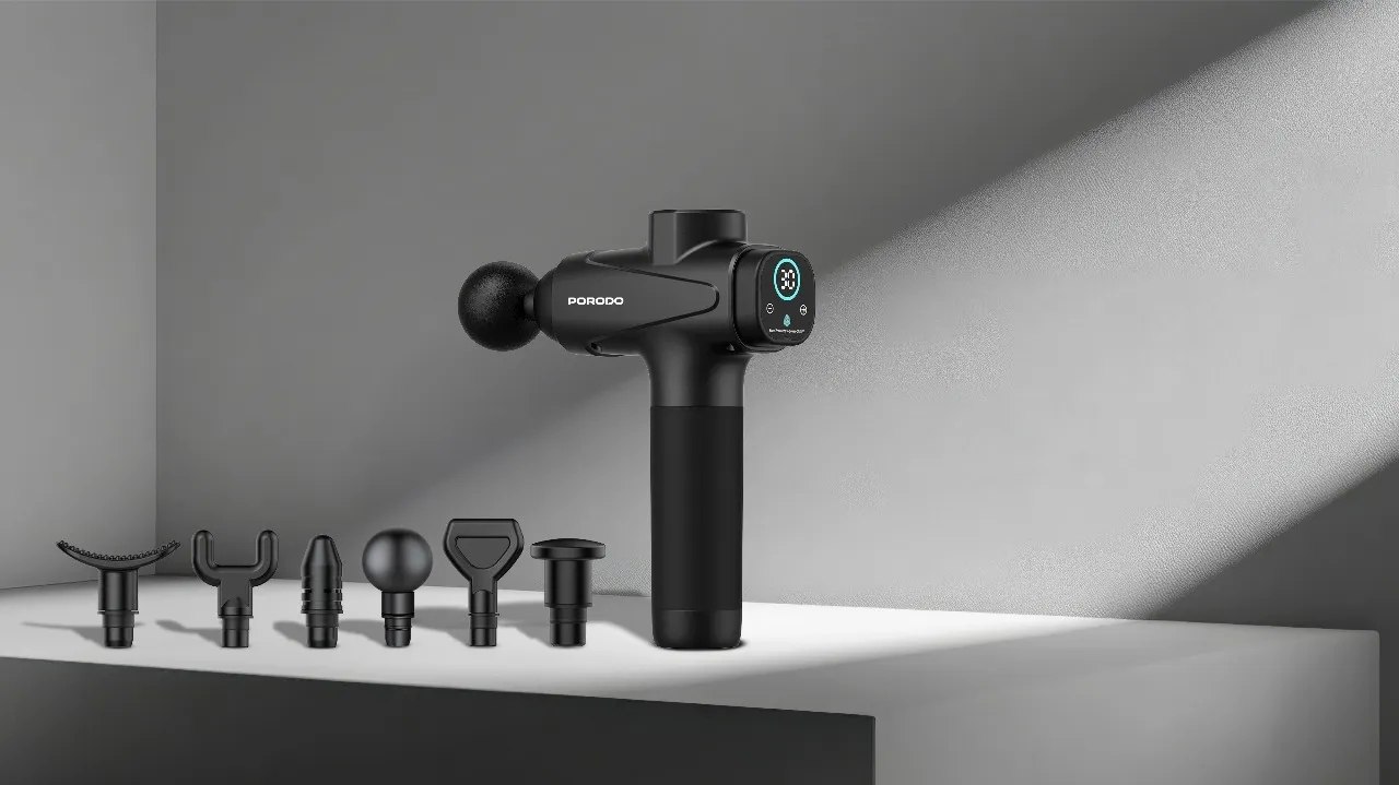 دستگاه ماساژور تفنگی (Massage Gun) از برند Porodo (سری Lifestyle) مدل PD-LFSTNS06BK | چکاوک گالری