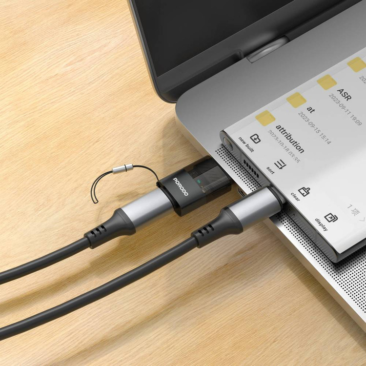 تبدیل (آداپتور) شفاف USB-C به USB-A برند Porodo