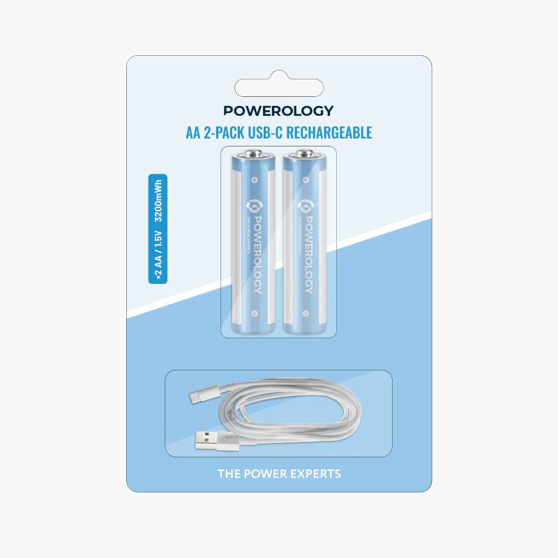 باتری قلمی شارژی پاورولوژی (Powerology AA Rechargeable Batteries) مدل PWAA322