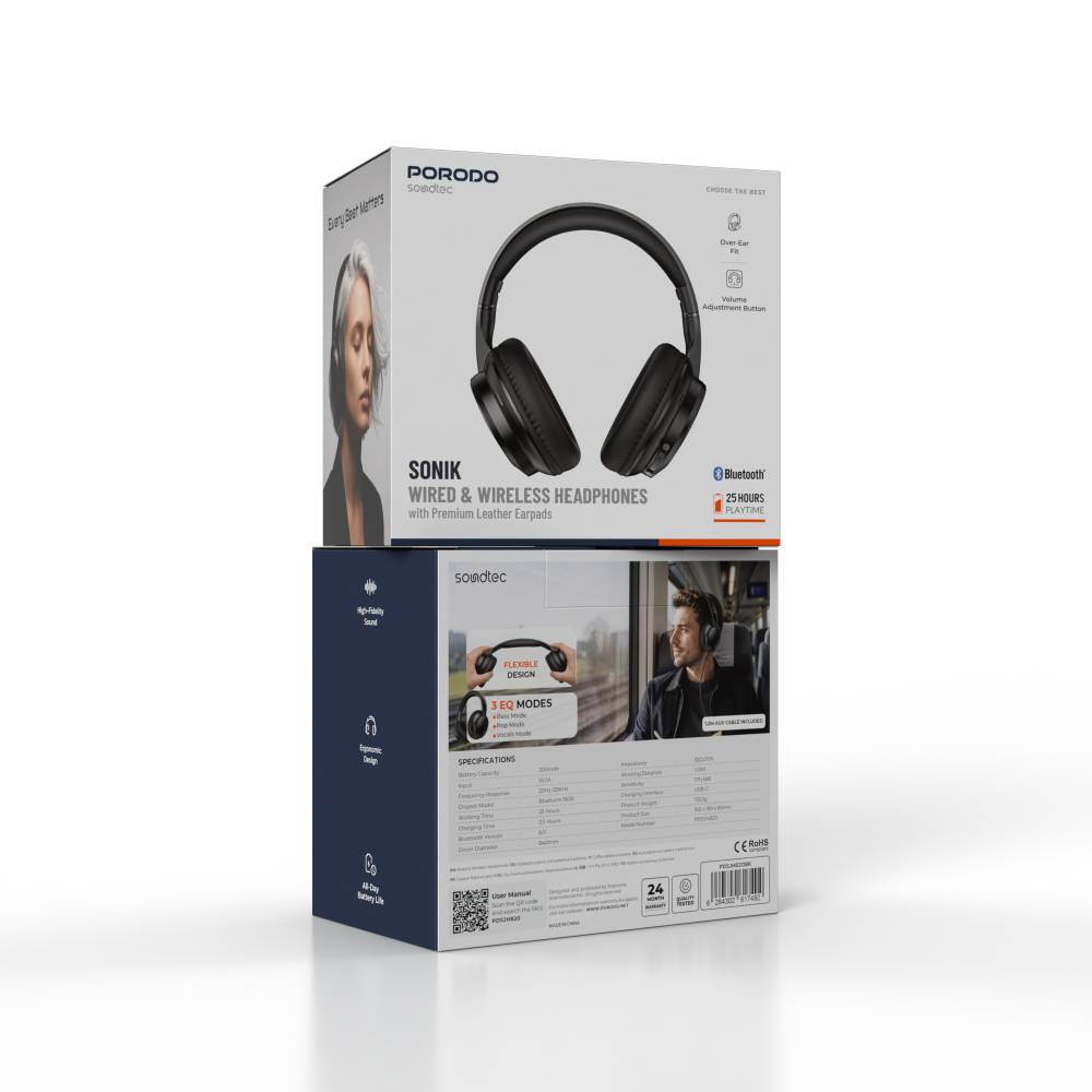 هدفون بی‌سیم و باسیم پرودو سری Soundtec مدل PDSJH820