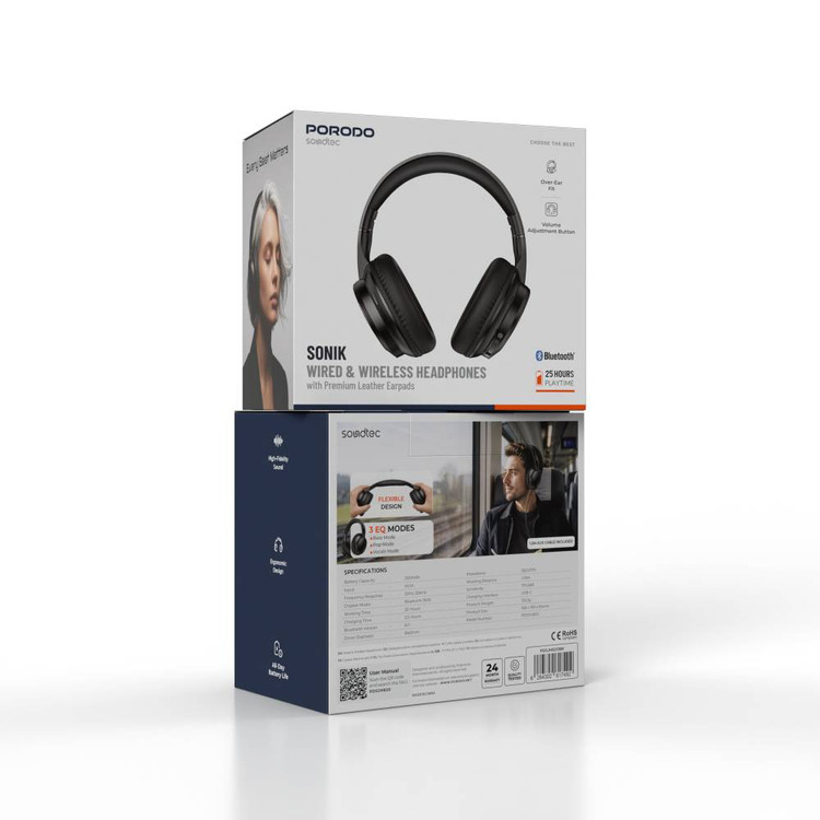 هدفون بیسیم و باسیم پرودو سری Soundtec مدل PDSJH820