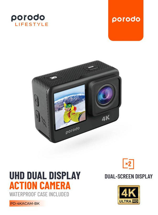 دوربین ورزشی (Action Camera) برند Porodo Lifestyle مدل Go Act کد PD4KACAMBK