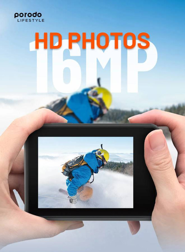 دوربین ورزشی (Action Camera) برند Porodo Lifestyle مدل Go Act کد PD4KACAMBK