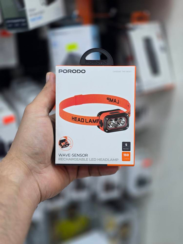 هدلمپ شارژی مدل Wave-Sensor برند Porodo