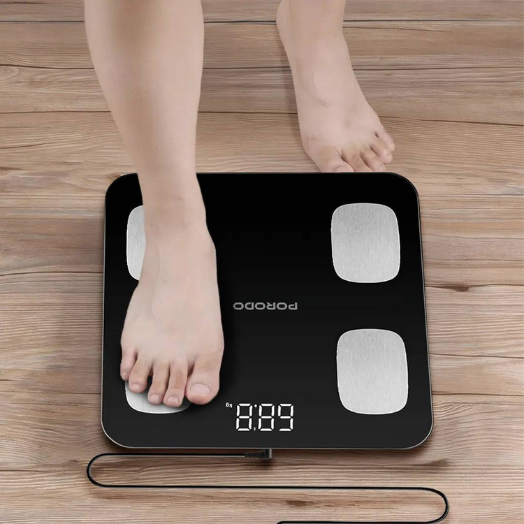 ترازو و آنالیزور هوشمند بدن کد PDLFST089BK برند Porodo (Porodo Lifestyle Precise Analysis Smart Scale)