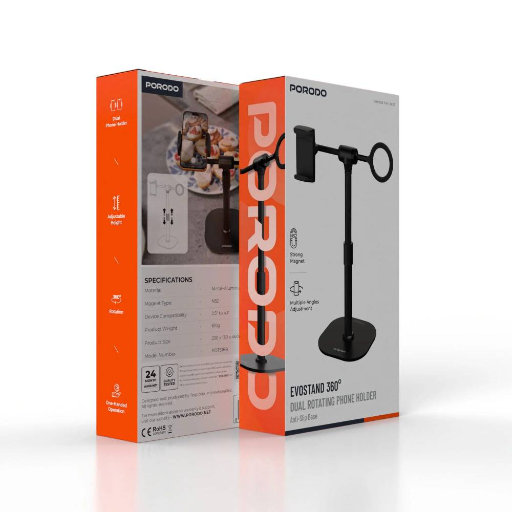 پایه نگهدارنده دوگانه گوشی مدل PDTS18B برند porodo