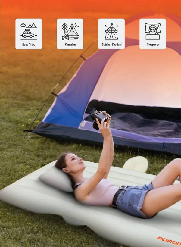 تشک بادی صندلی عقب خودرو مدل PDLFST056BG برند Porodo (Porodo Inflatable Car Backseat Air Mattress)